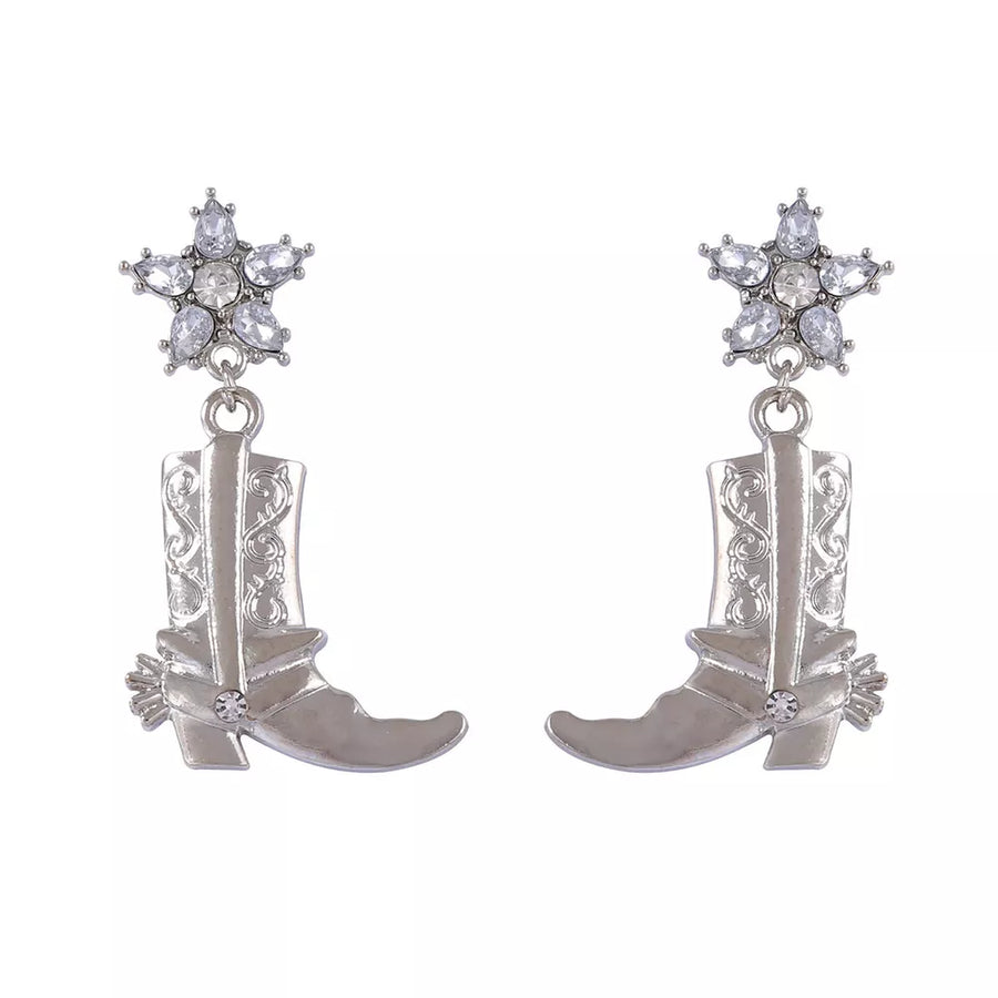 earrings featuring ornamental in gold with 18K Gold-Plated, Zinc alloy, Rhinestone, Silver-plated Care instructions: Avoid
