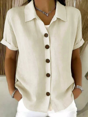 Full Size Button Up Short Sleeve Shirt in Army Green, view 12