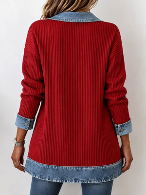casual cardigan in Pink with collared