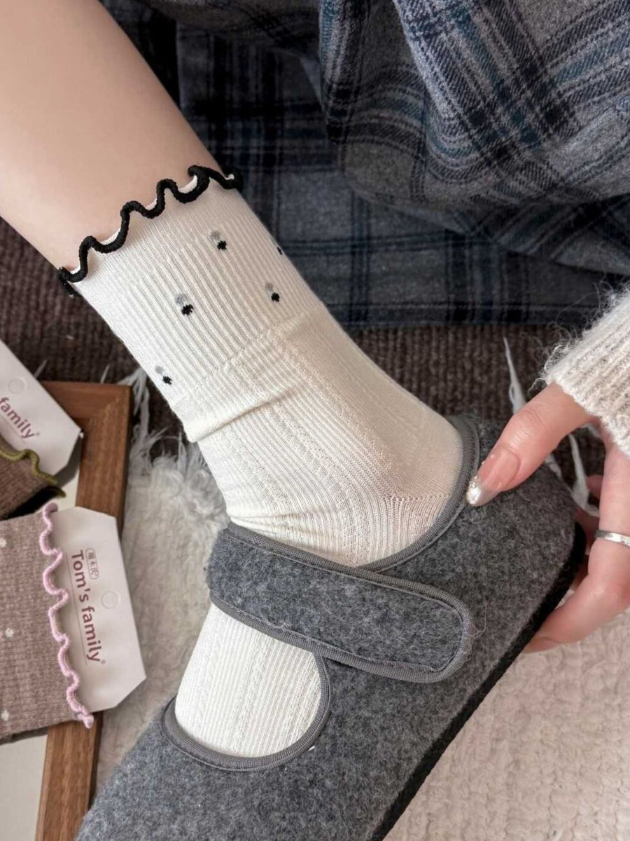 socks featuring ditsy floral in brown with cotton Imported Size &amp texture