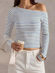 t-shirt featuring striped in white with 100% polyester Care instructions: Machine wash cold texture