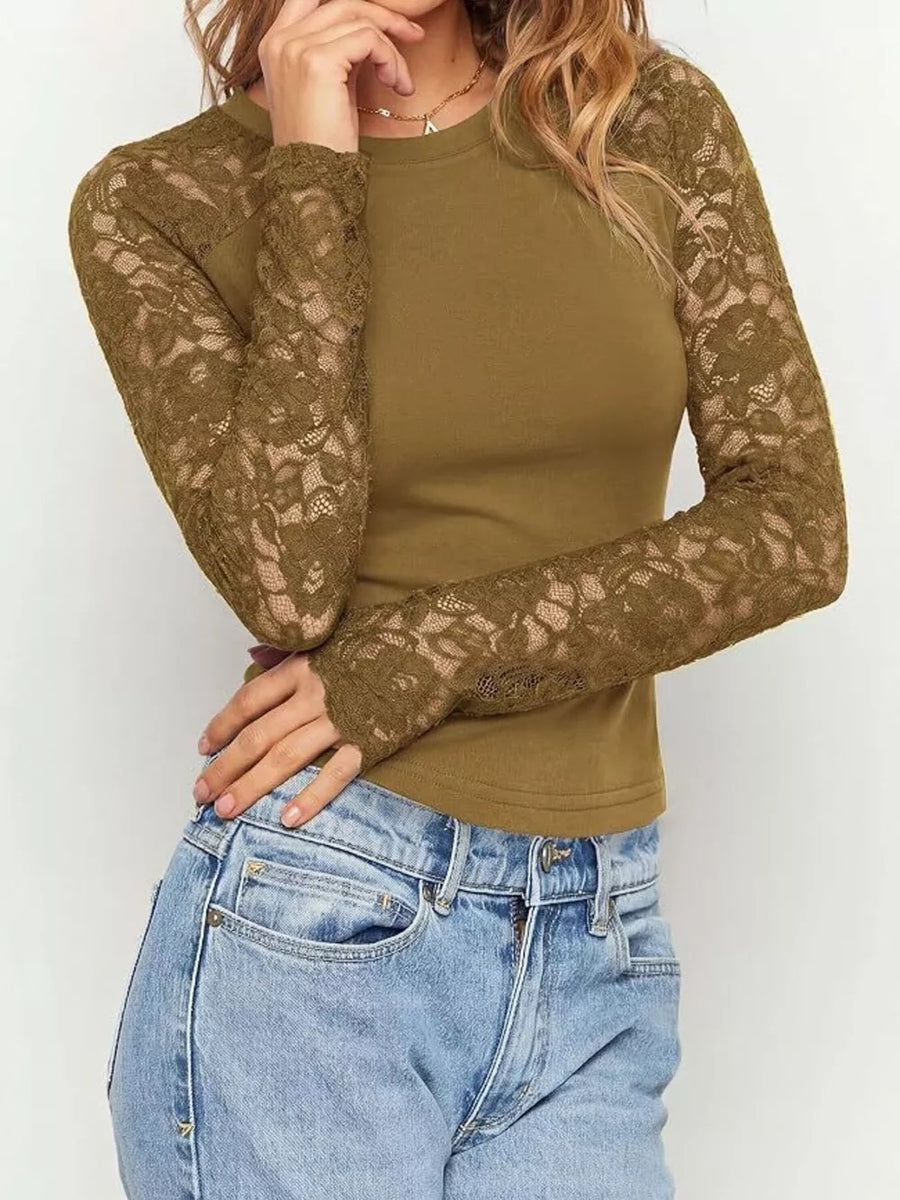 100% polyester Care instructions: Machine wash cold t-shirt in Olive with fitted silhouette