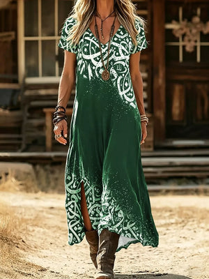midi dress featuring abstract-script in Blue with 100% polyester Care instructions: Machine wash cold texture