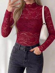 blouse featuring lace in black with 95% polyester, 5% elastane Care instructions: Machine wash cold texture