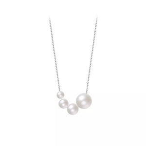Pearl 925 Sterling Silver Necklace in silver with pearls