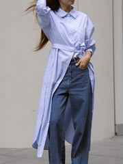 80% Polyester, 20% Cotton Care instructions: Machine wash cold button-down shirt in periwinkle with relaxed silhouette