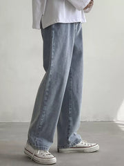 Light Blue with Men's Loose Fit Jeans