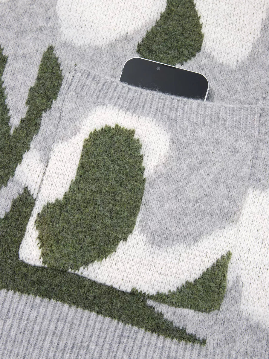 olive green oversized cardigan with v-neck