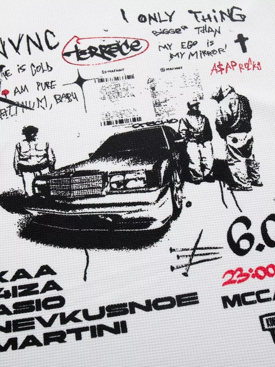 streetwear t-shirt in White with crew neck