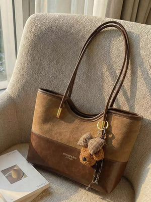 Brown with Pu Leather Shoulder Bag