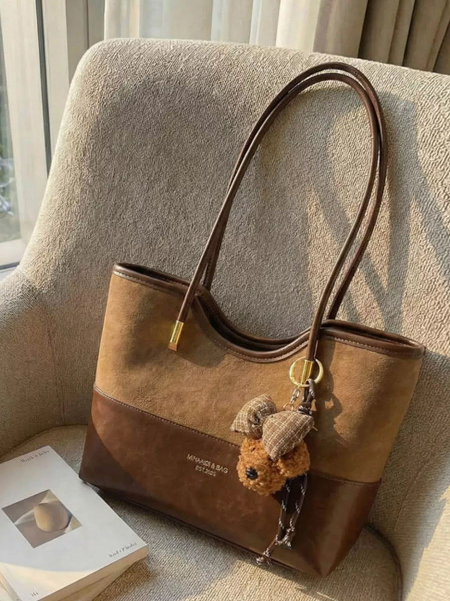 Brown with Pu Leather Shoulder Bag
