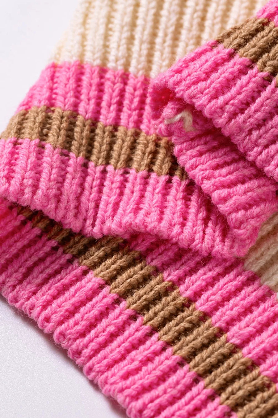 Striped Colorblock Drop Shoulder Sweater option 7