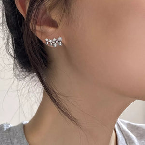 silver earrings with N/A and post-back