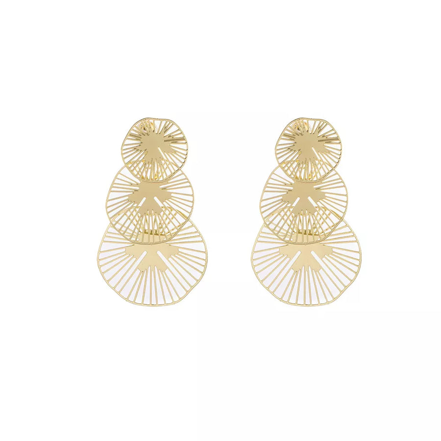 Gold earrings with long and post-back