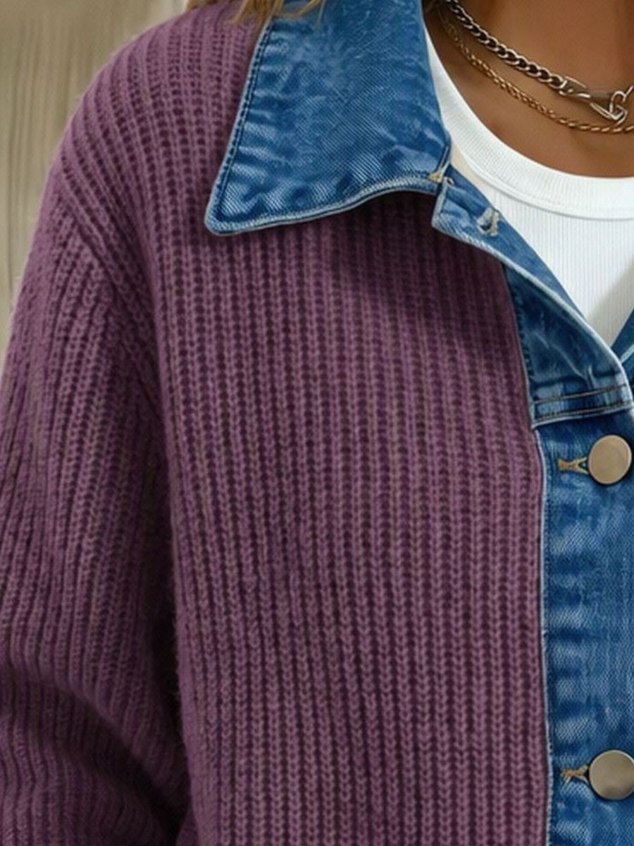 cardigan in Beige with ribbed and hip-length