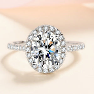 1 Carat Moissanite 925 Sterling Silver Ring in silver with moissanite stone
