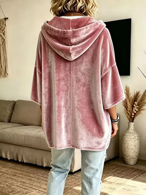 100% polyester Care instructions: Machine wash cold pullover hoodie in Sky Blue with relaxed silhouette