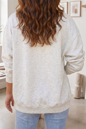 casual cardigan in Light Gray with round neck