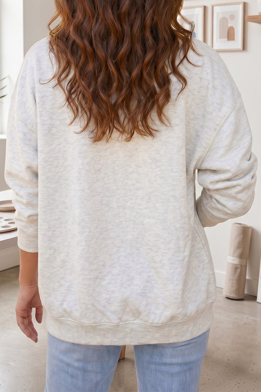 casual cardigan in Light Gray with round neck
