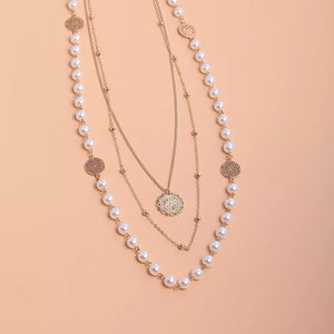 Multi-layered Pearl And 18k Gold-plated Necklace option 9