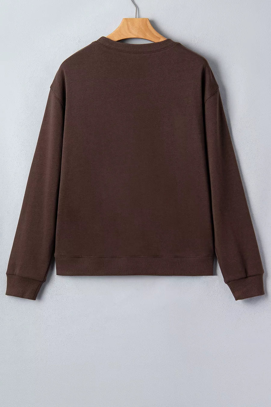 sweatshirt in Dark Brown with graphic print and hip-length