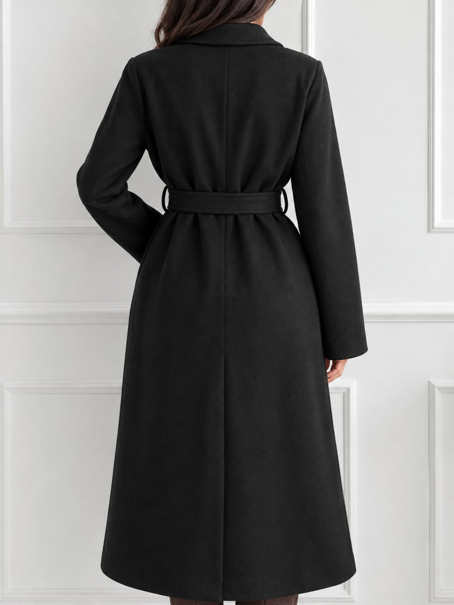 classic overcoat in Brown with notch lapel