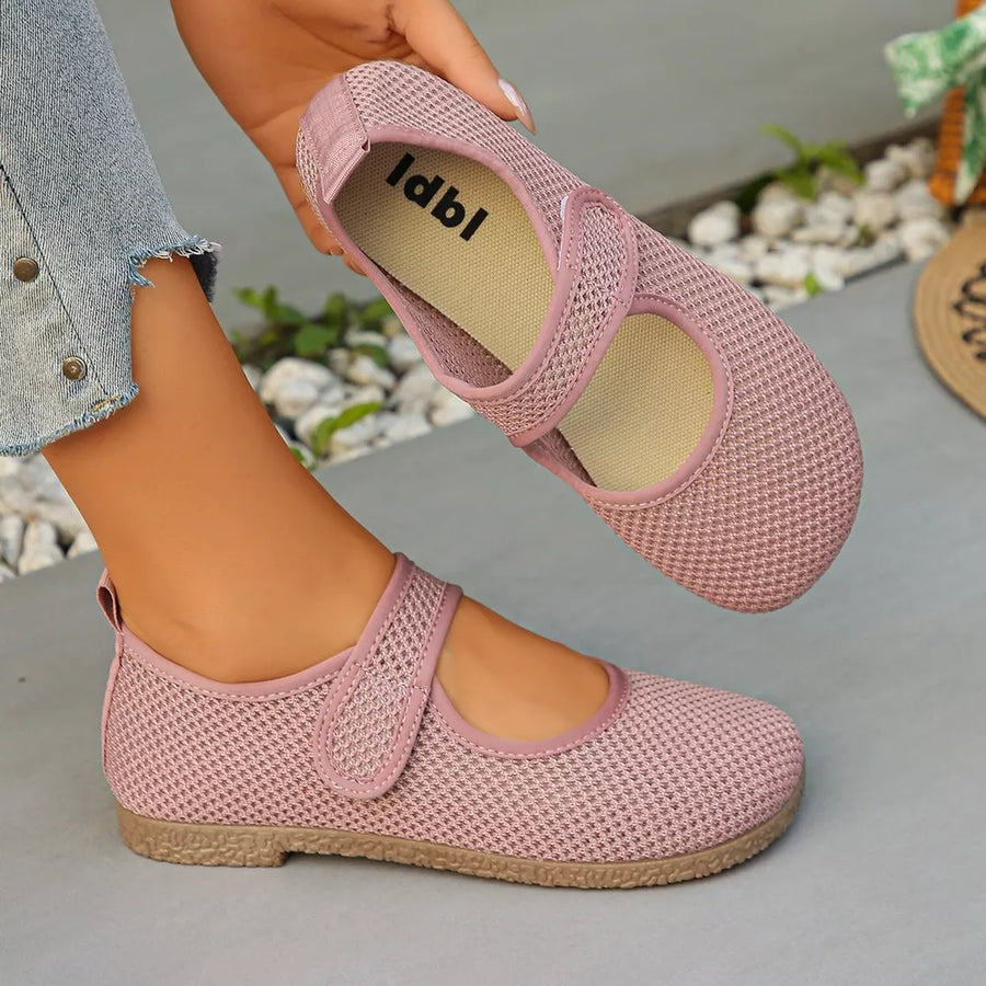 Round Toe Slip-ons in Beige with round toe