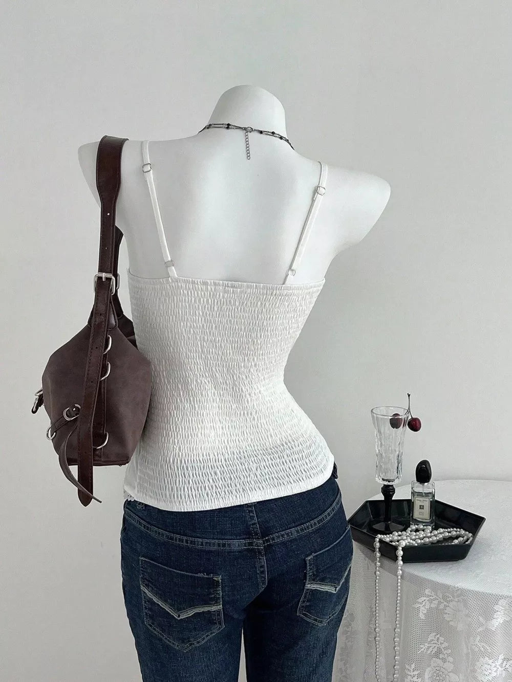 Smocked Lace Detail Cami option 5