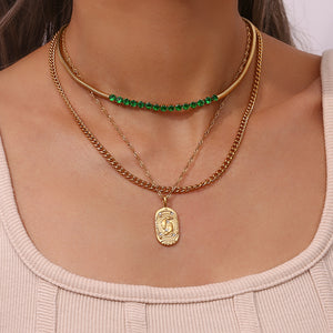 necklace in Style C with zodiac and 18K gold-plated