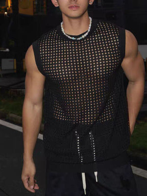 white tank top with hip-length and pullover
