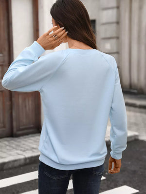 Sky Blue sweatshirt with hip-length and pullover