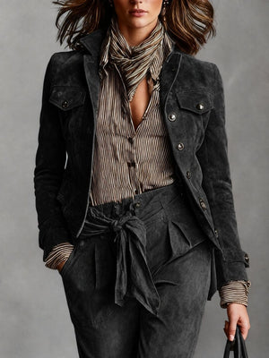 Black blazer with pocketed and long sleeve