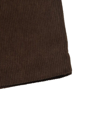 wide-leg pants in Coffee Brown with pocketed and full-length