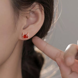 18K Gold-Plated,925 sterling silver,Agate Care instructions: Avoid wearing durin earrings in deep red with N/A silhouette