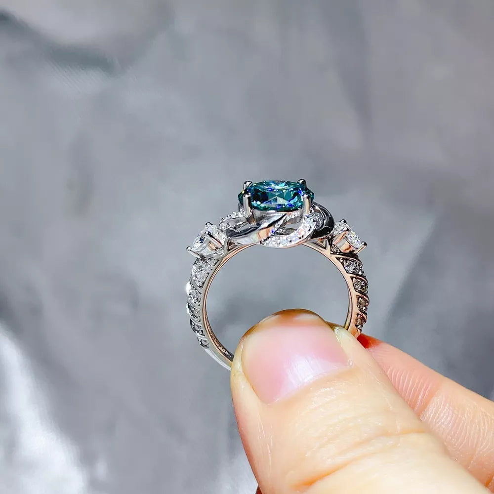 0.3 Carat Solitaire Moissanite Sterling Silver Ring option 3