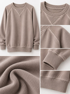 athleisure sweatshirt in Rust Red with crew neck