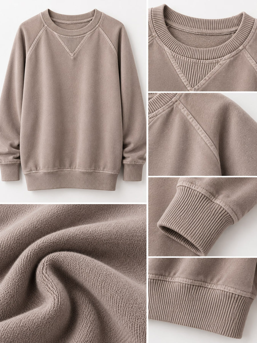 athleisure sweatshirt in Rust Red with crew neck