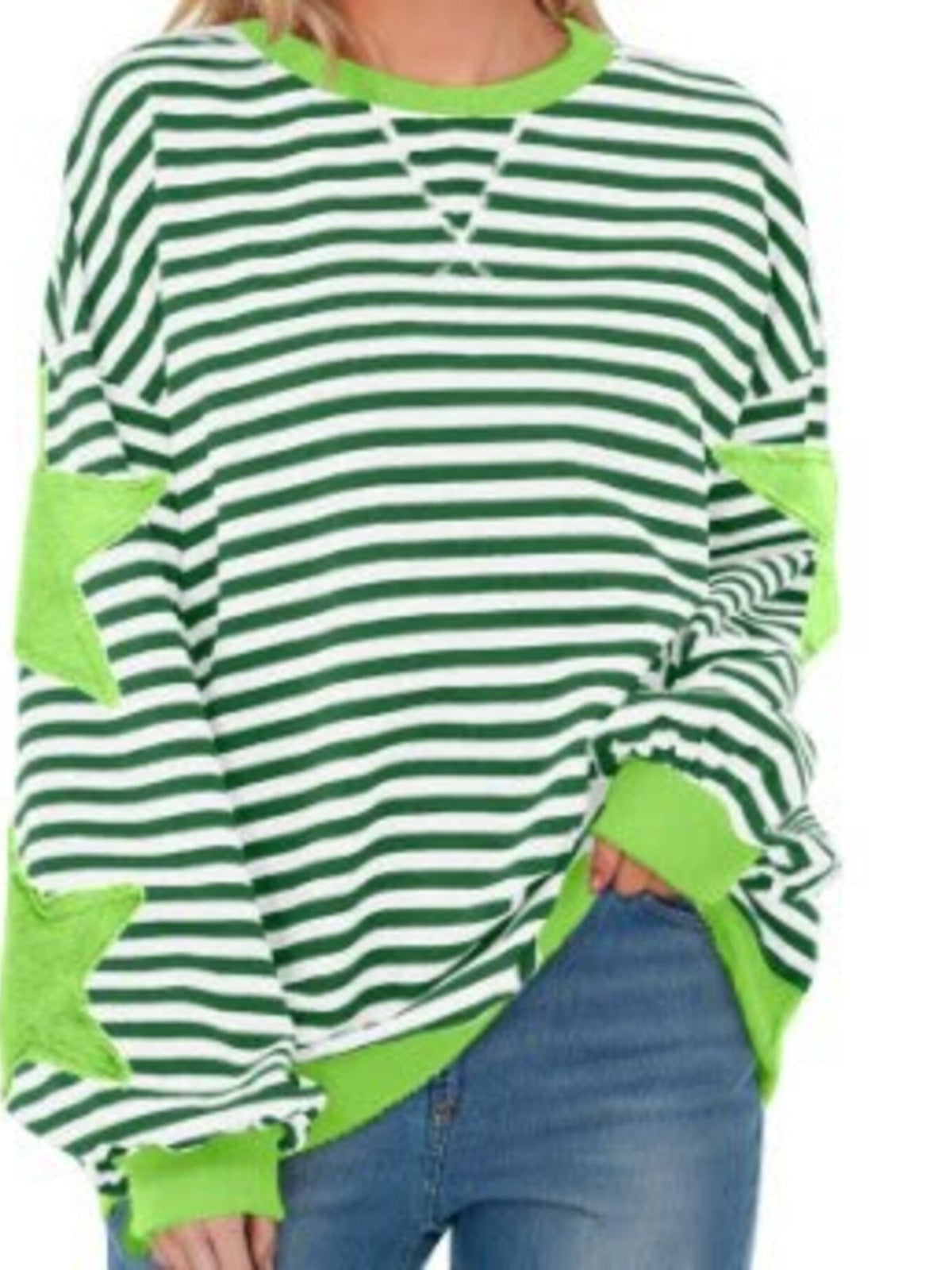 Orange oversized sweatshirt with crew neck