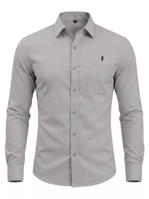 Men's Slim Fit Button Up Shirt Plus Size in Black, view 15