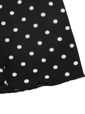 Polka Dot Lace Trimmed V-neck Mini Dress option 9