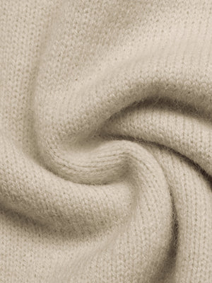 cream regular pullover sweater with crew neck
