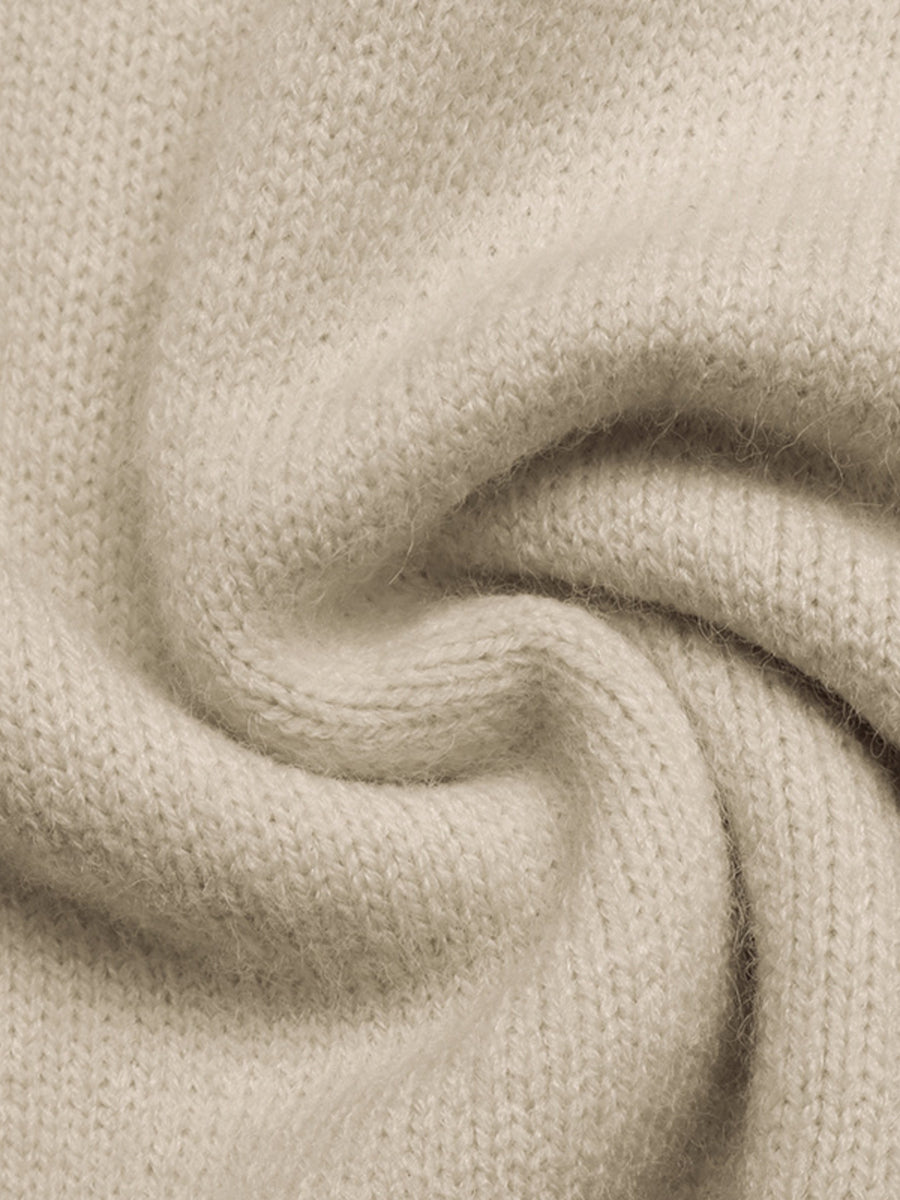 cream regular pullover sweater with crew neck