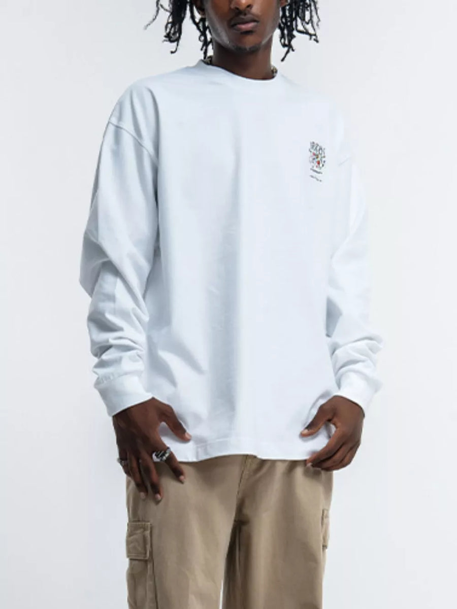 t-shirt featuring graphic-print in Light Blue with 95%cotton, 5%spandex Care instructions: Machine wash cold texture