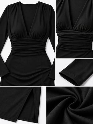 Polyester and spandex blend bodycon dress in Burgundy with bodycon silhouette