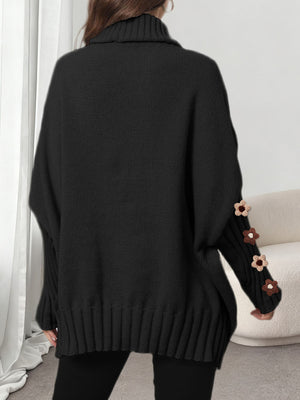 light beige oversized turtleneck sweater with turtleneck