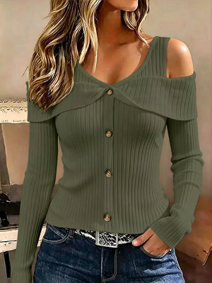 Black cold shoulder top