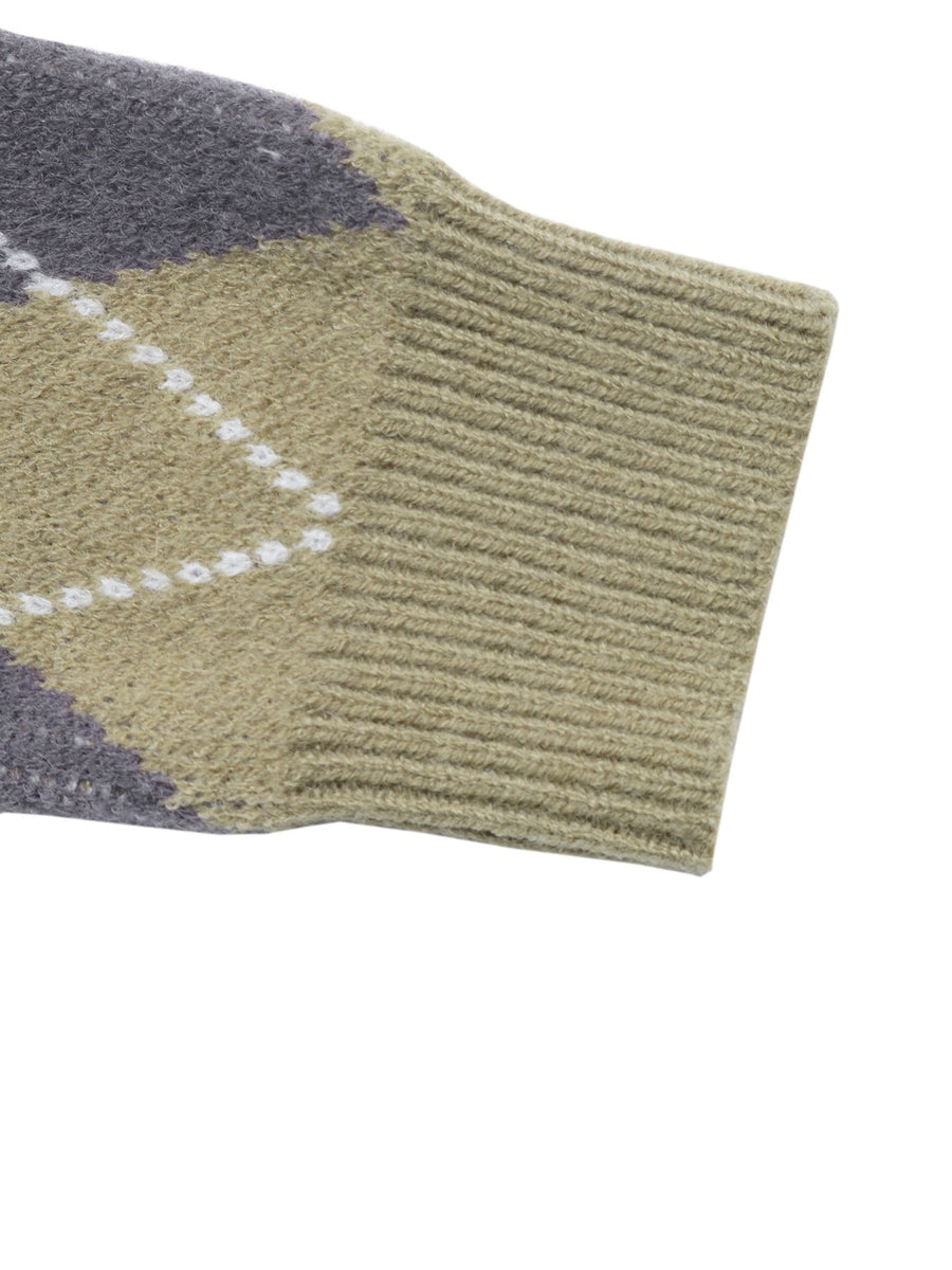 pullover sweater featuring argyle in Green with 45% acrylic, 29% polyester, 26% polyamide Care instructions: Machine wash
