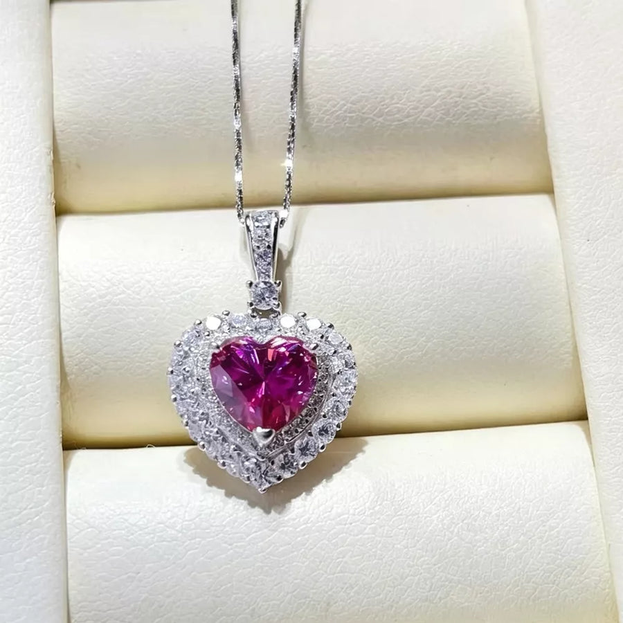 1 Carat 925 Sterling Silver Moissanite Necklace in this colorway