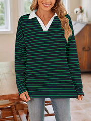 Navy Green oversized t-shirt with collared