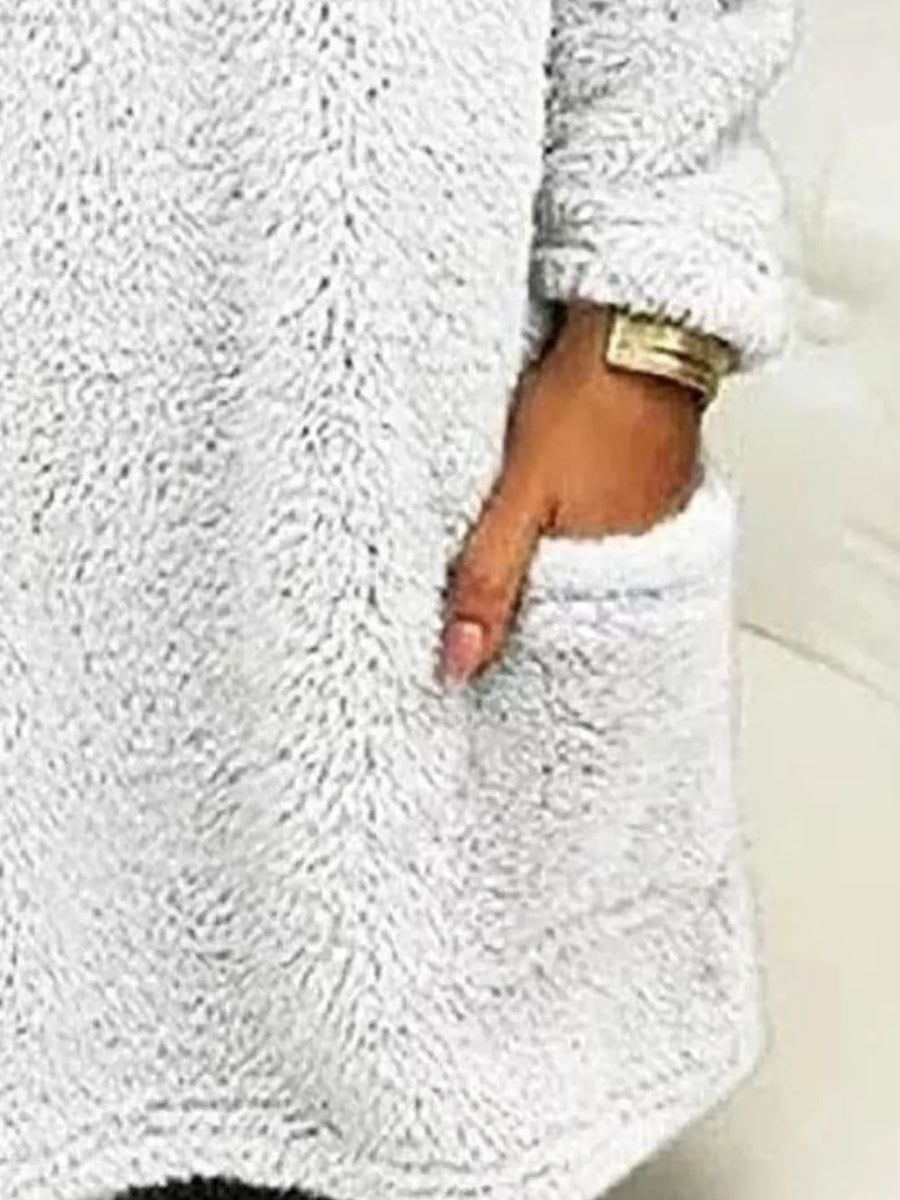 sweatshirt in Gray with pocketed and tunic-length